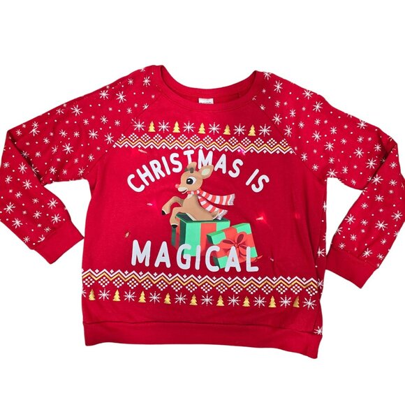 Rudolph The Red-Nosed Reindeer "Christmas Is Magical" Light-Up Sweater XXL - Picture 10 of 14